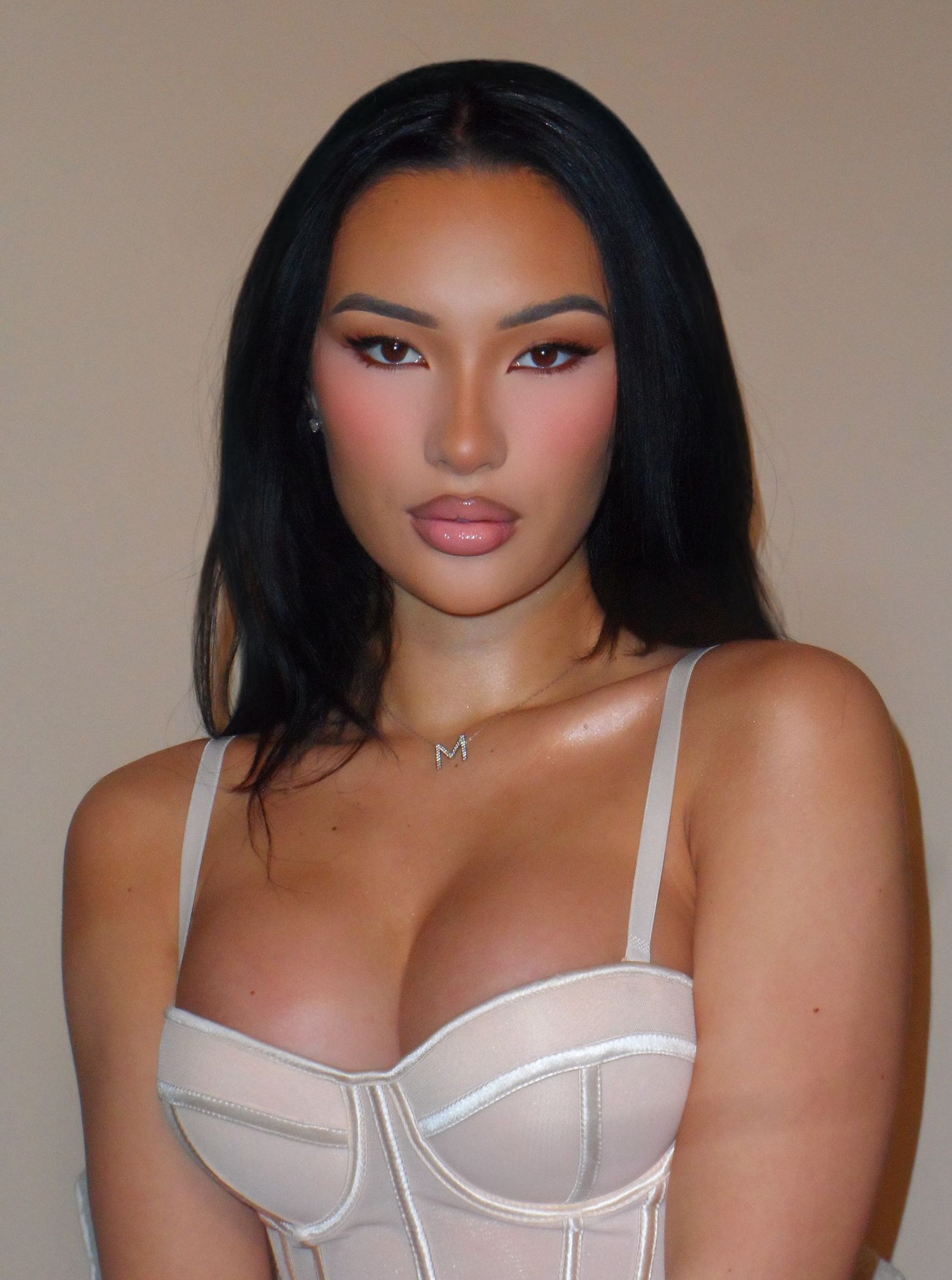 Luminous soft glam with sun-kissed blush and a glossy lip